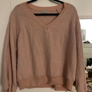 fuzzy pink sweater